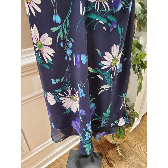 R&K Original Women's Blue Floral Round Neck Short Sleeve Long Maxi Dress Size S - Picture 4 of 11
